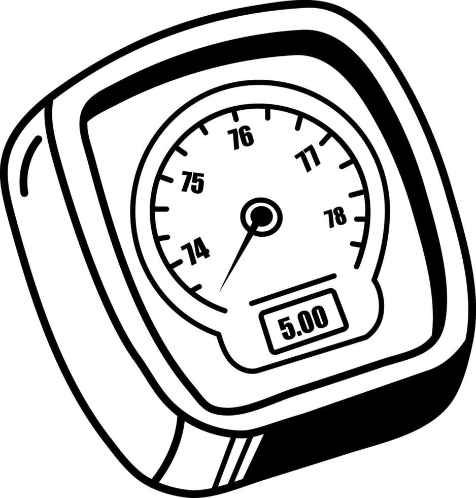Barometer gauge icon in hand drawn style vector