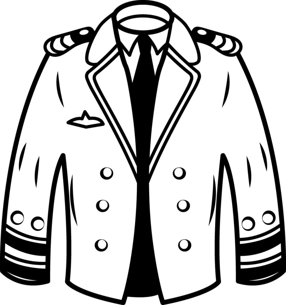 Captain jacket icon in hand drawn style vector