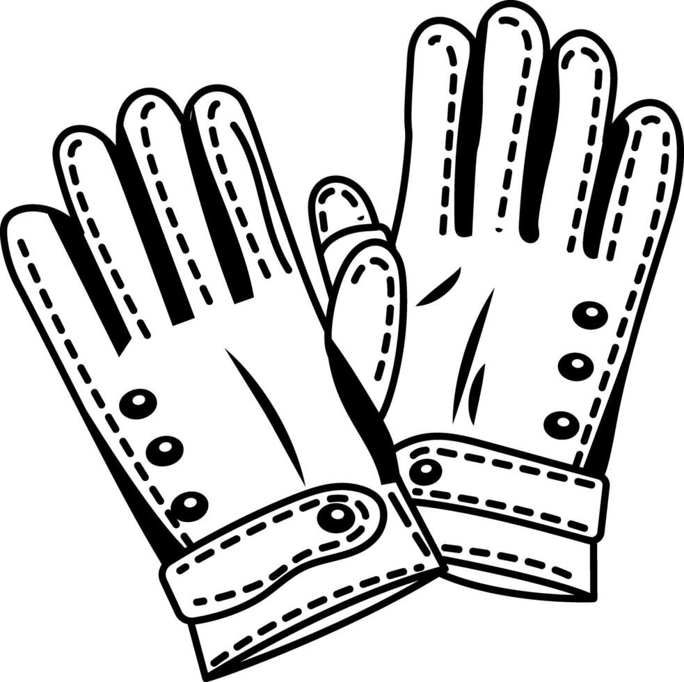 A hand drawn icon of sailor gloves vector