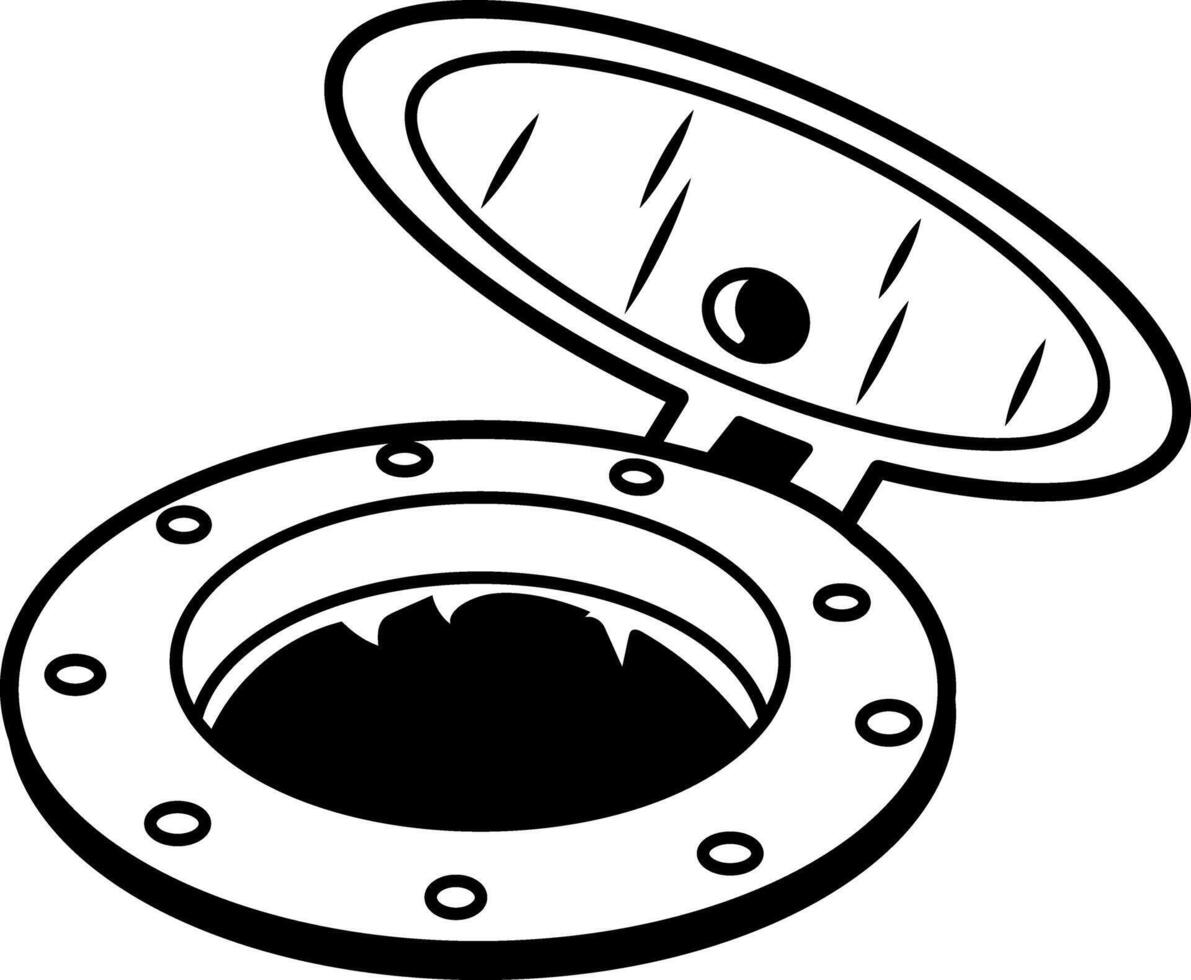 Hand drawn icon of hatch cover vector