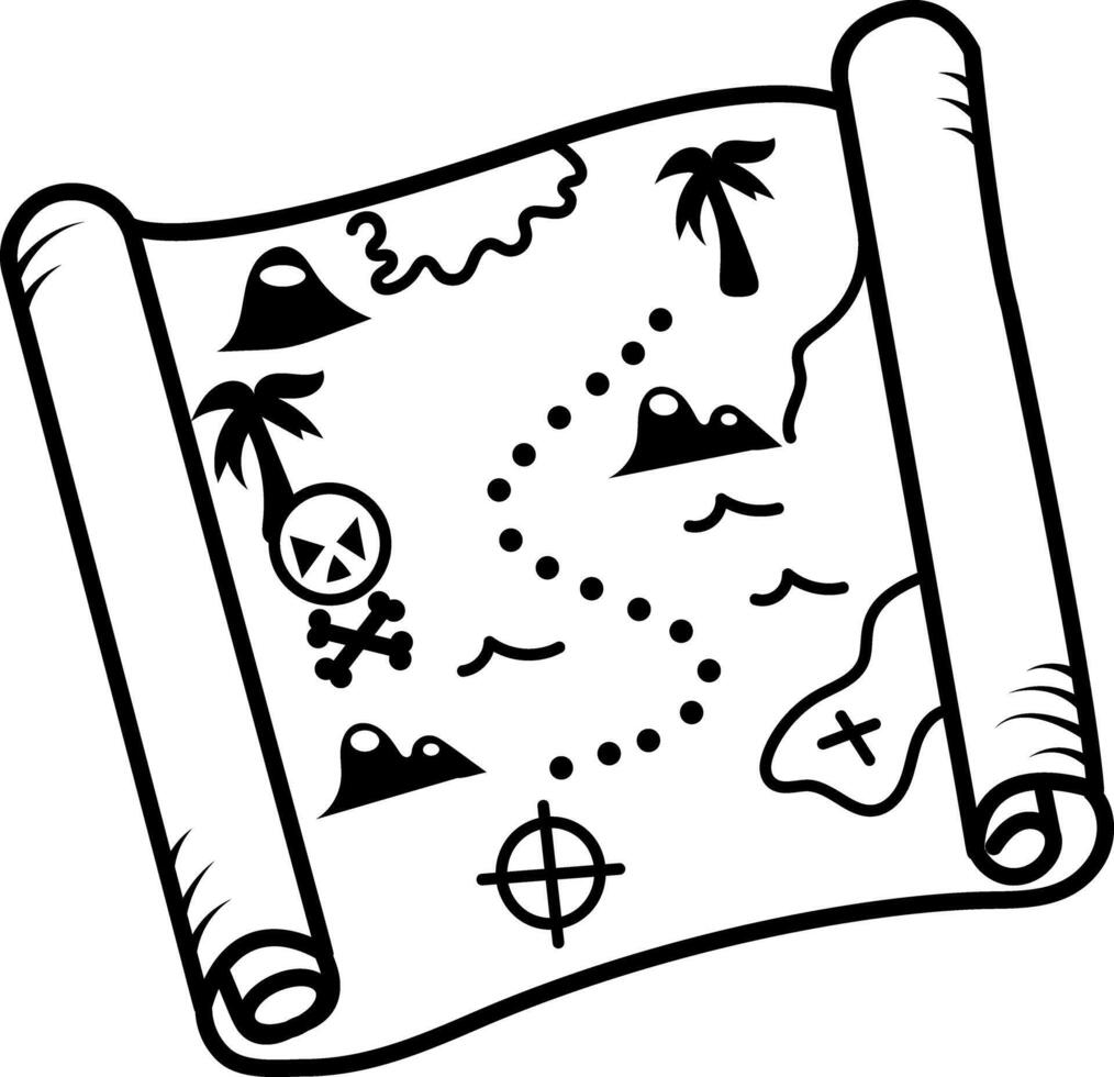 Navigational map icon in sketchy style vector