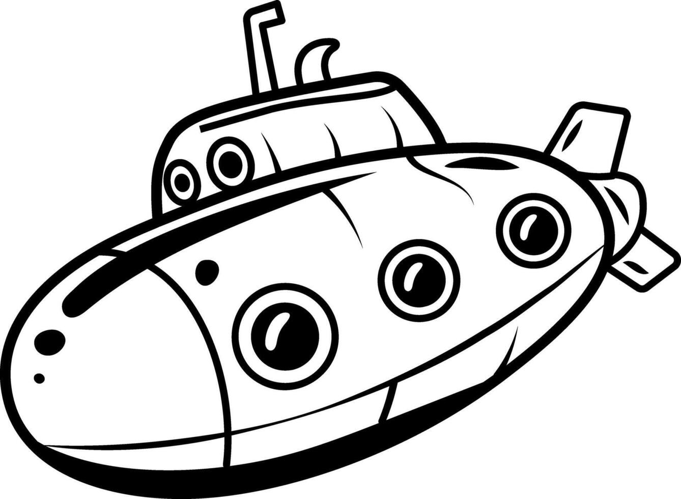 A hand drawn icon of submarine vector