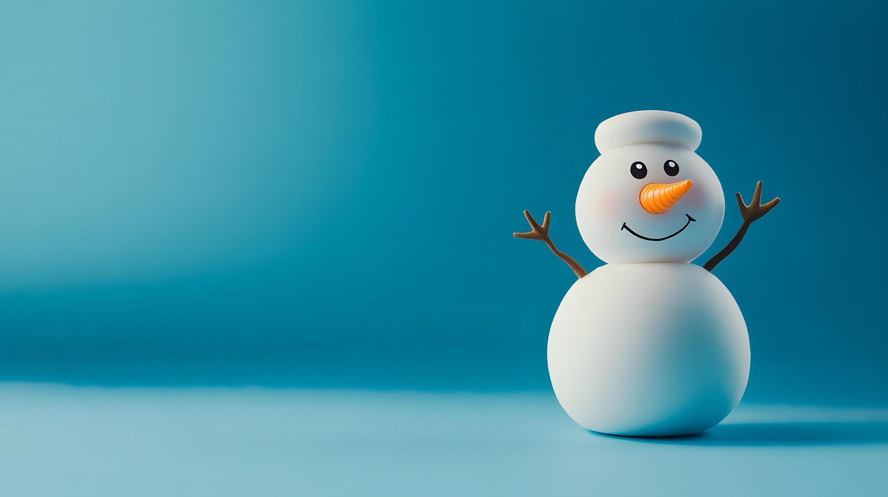 Cheerful snowman winter holiday greeting card background photo