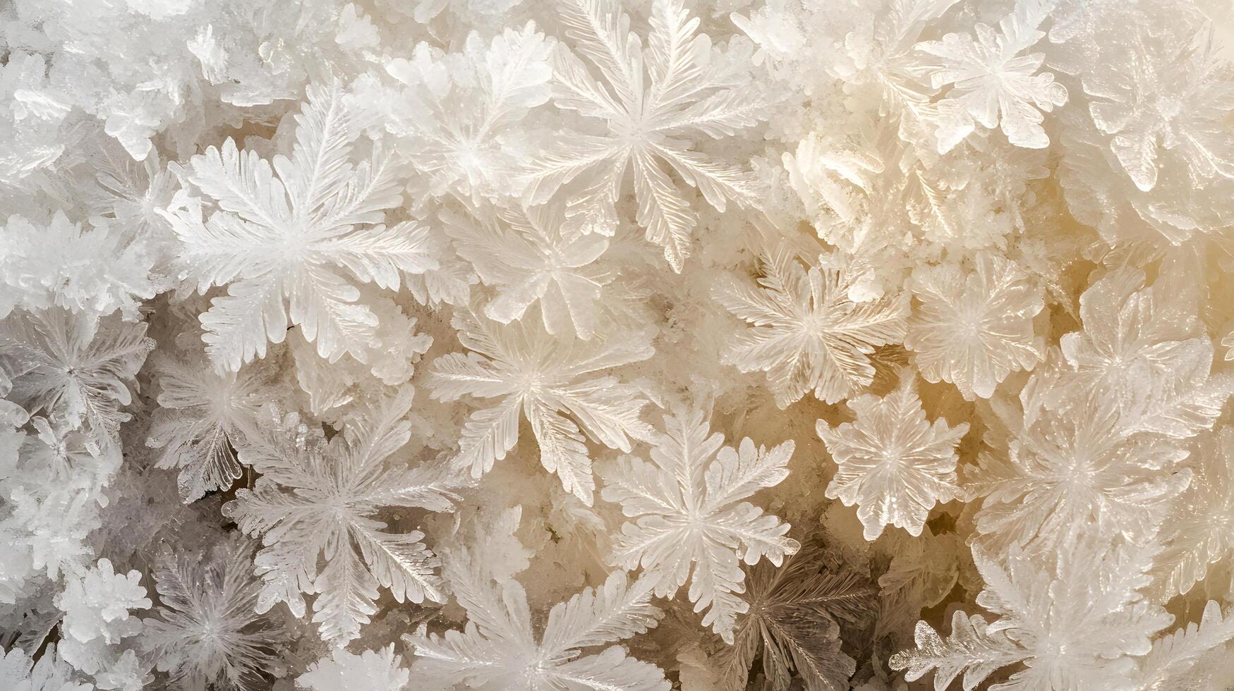 White crystal snowflakes, close-up, textured background, winter nature scene, design element photo