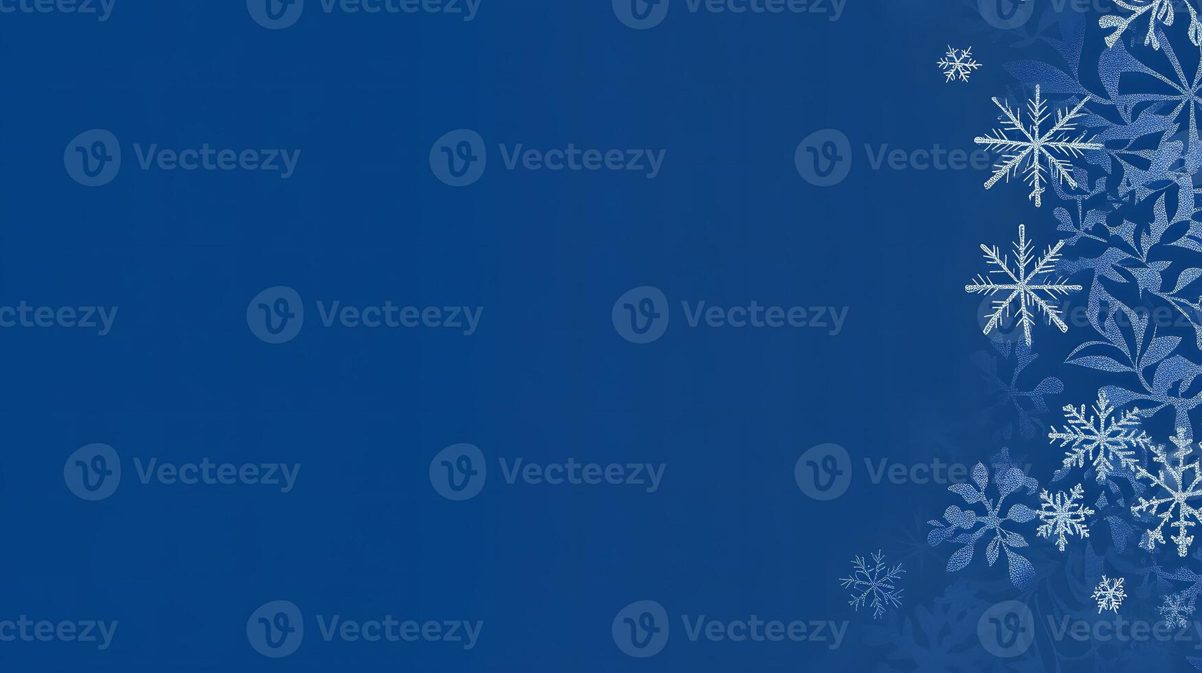 Winter snowflakes border, blue background, holiday design, card template photo