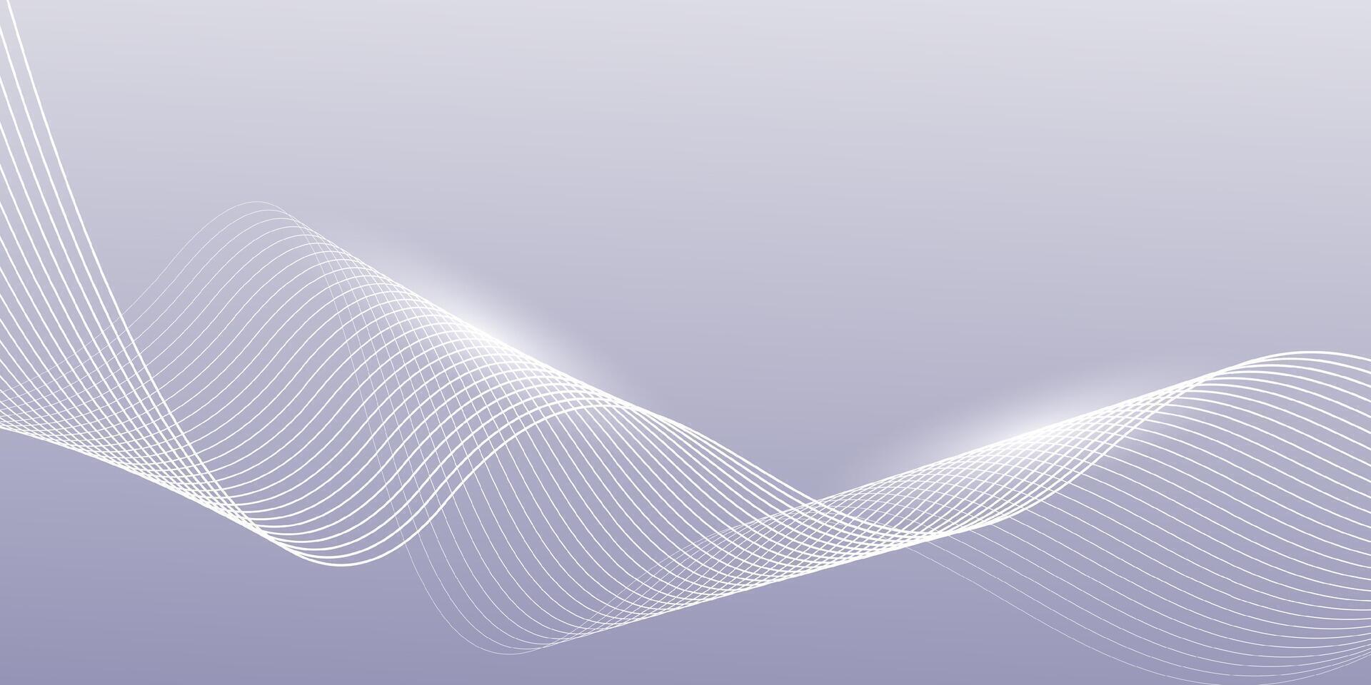Abstract gray background with white shining curved wave line vector