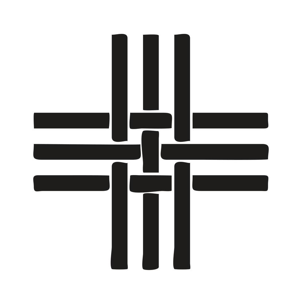 A striking black and white graphic of a cross design. vector