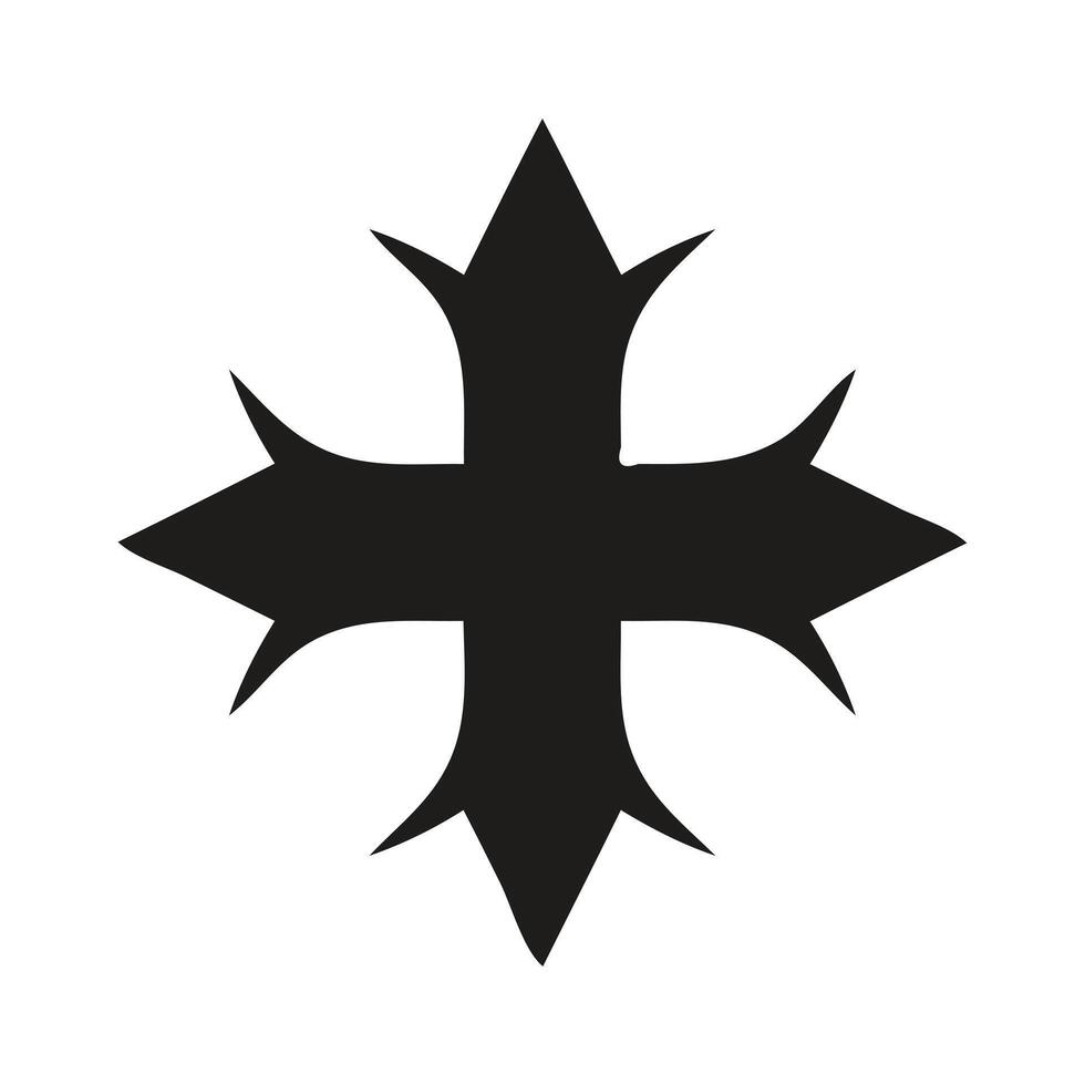Black Cross with Ribbons Vetor Graphic vector