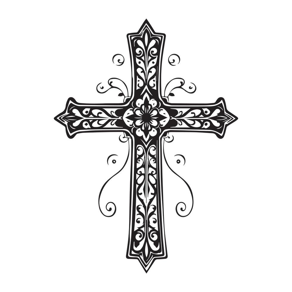 Elegant Christian Cross Design for Religious or Inspirational vector