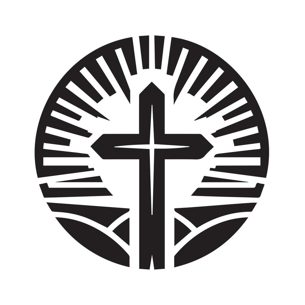 Christian Cross Design for Religious or Inspirational Stock Photos vector