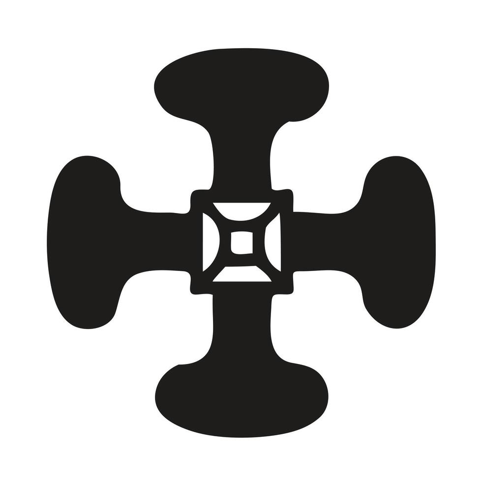 Black and White Cross Design with Tears vector