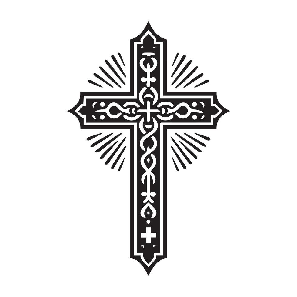 Elegant Christian Cross Design for Religious or Inspirational Stock Photos vector