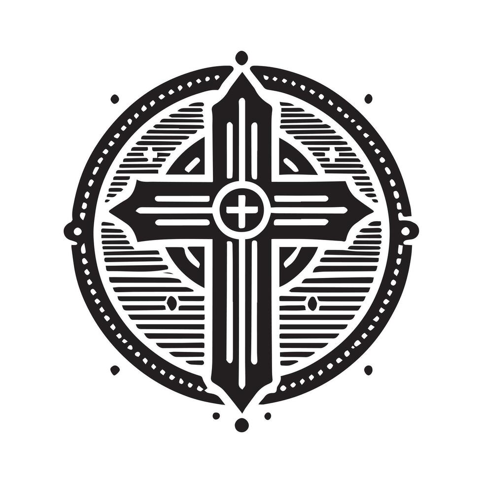 Ornate Christian Cross Design for Religious Imagery vector