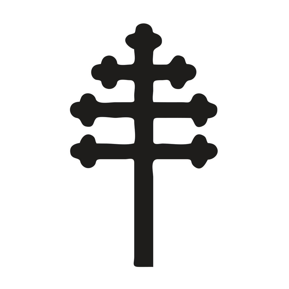 Christian Cross Design in Vintage Style vector