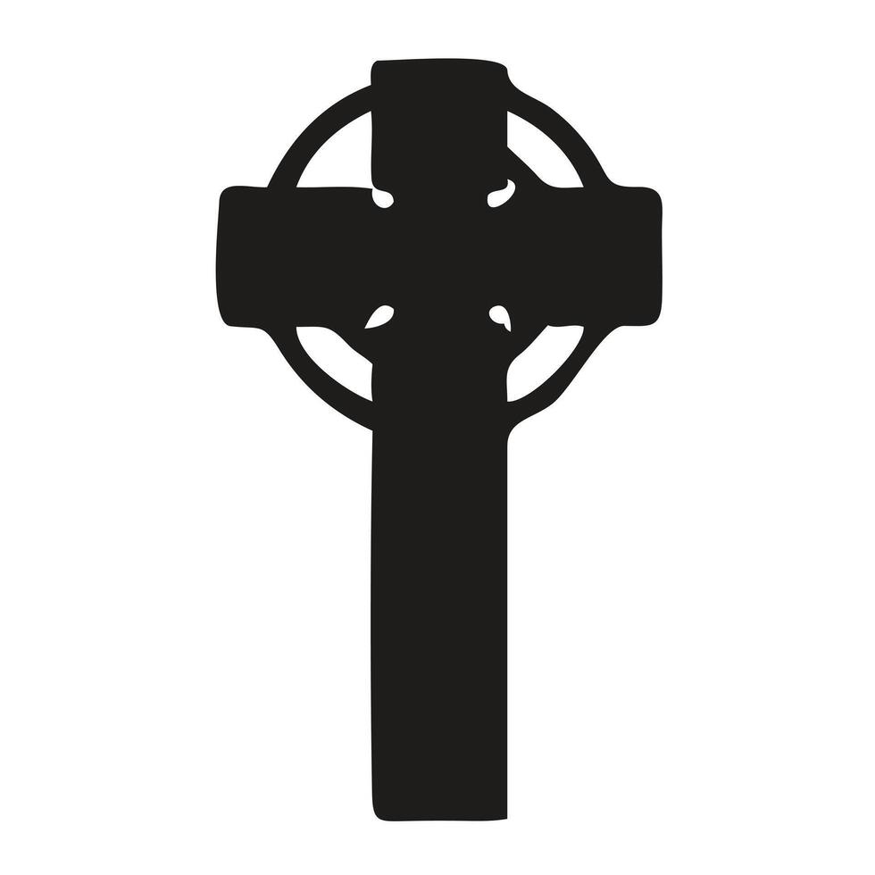 Simple Black and White Symbolic Cross vector