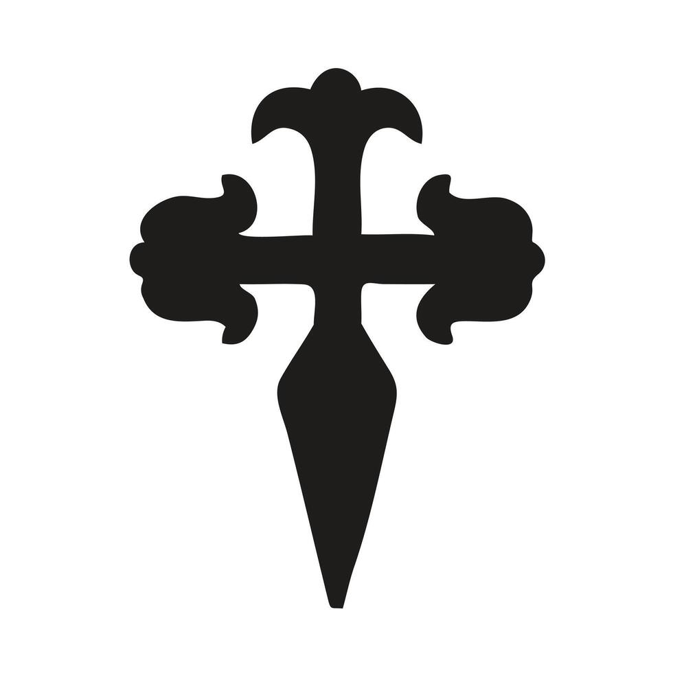 Simple Black and White Symbolic Cross Design vector