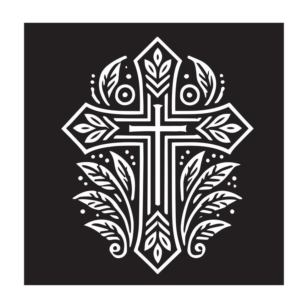 Ornate Christian Cross Design vector