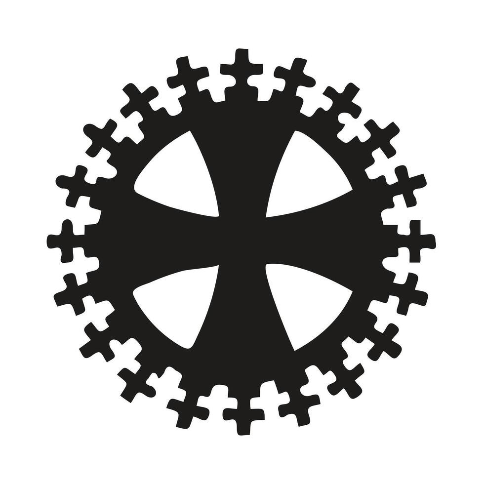 Jesus on the Cross, Ornate Circle Design vector
