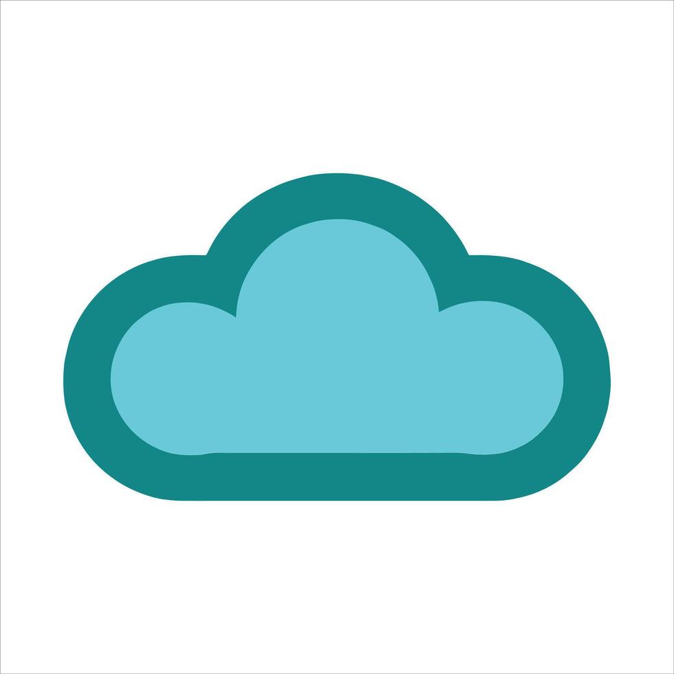 Data Cloud Silhouette Illustration Featuring Beautiful Internet Weather Cloud Icon vector