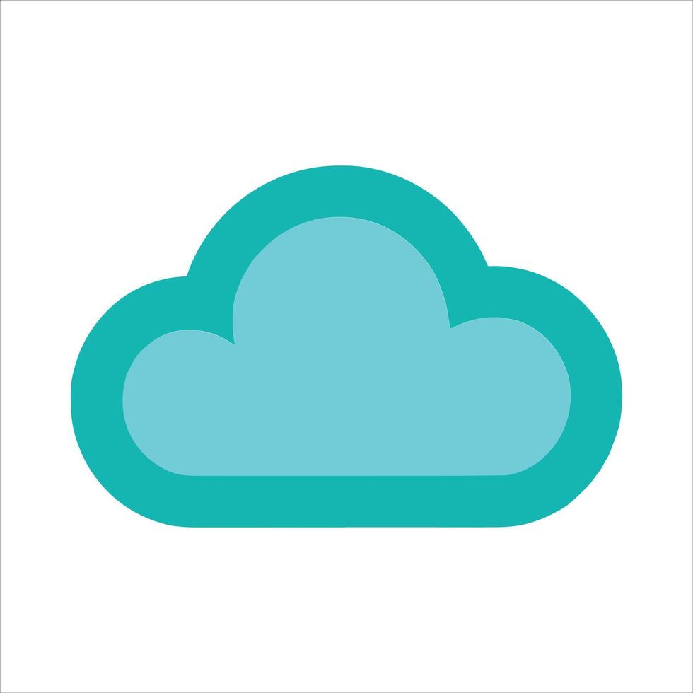 Data Cloud Icon Design with Colorful and Beautiful Internet Weather Cloud Silhouette vector