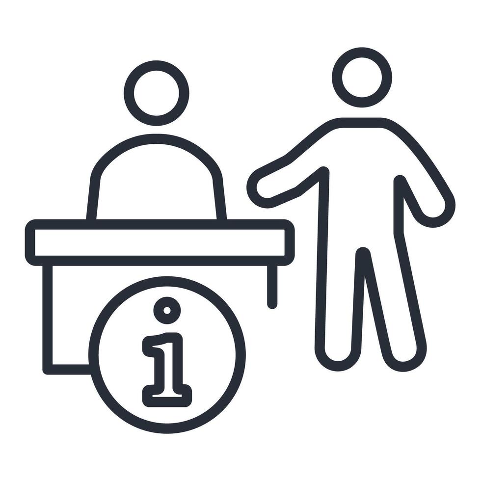 information desk icon. .Editable stroke.linear style sign for use web design,logo.Symbol illustration. vector