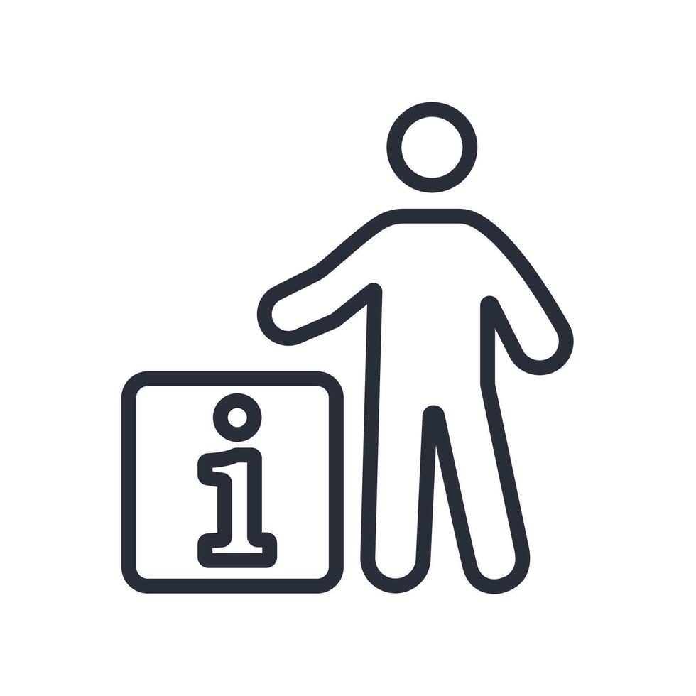 personal information icon. .Editable stroke.linear style sign for use web vector