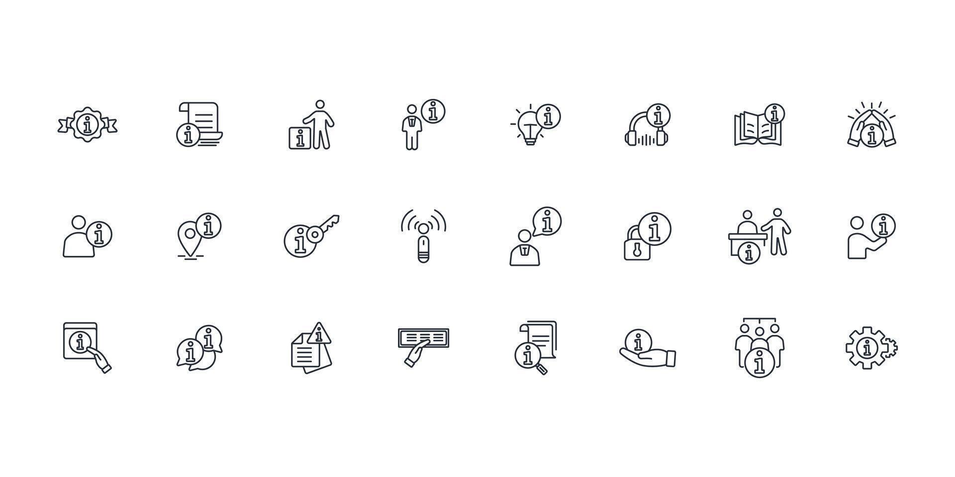 Information icon set..Editable stroke.linear style sign for use web design,logo.Symbol illustration. vector