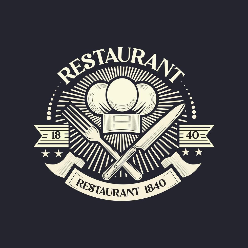 High-Quality Restaurant Logo Concept Perfect for Cafes, Bistros, and Fine Dining Establishments. vector
