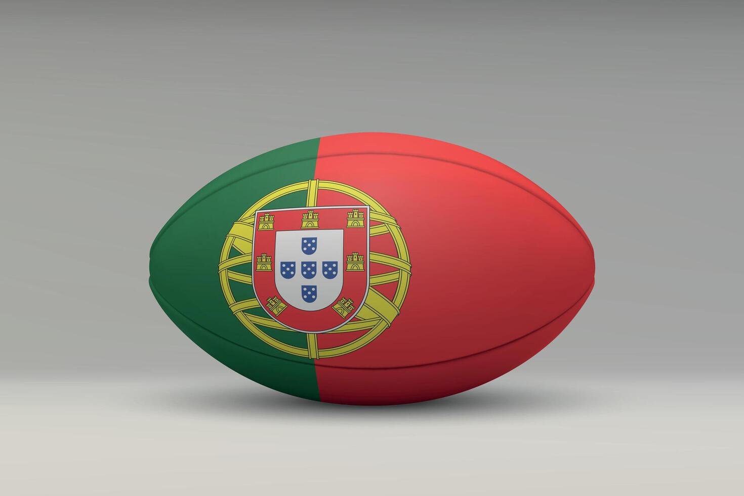 Portugal Rugby Ball with National Flag Design vector