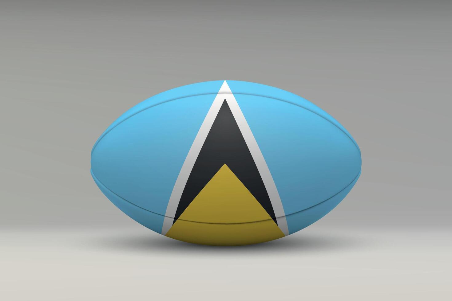Saint Lucia Rugby Ball with National Flag Design vector