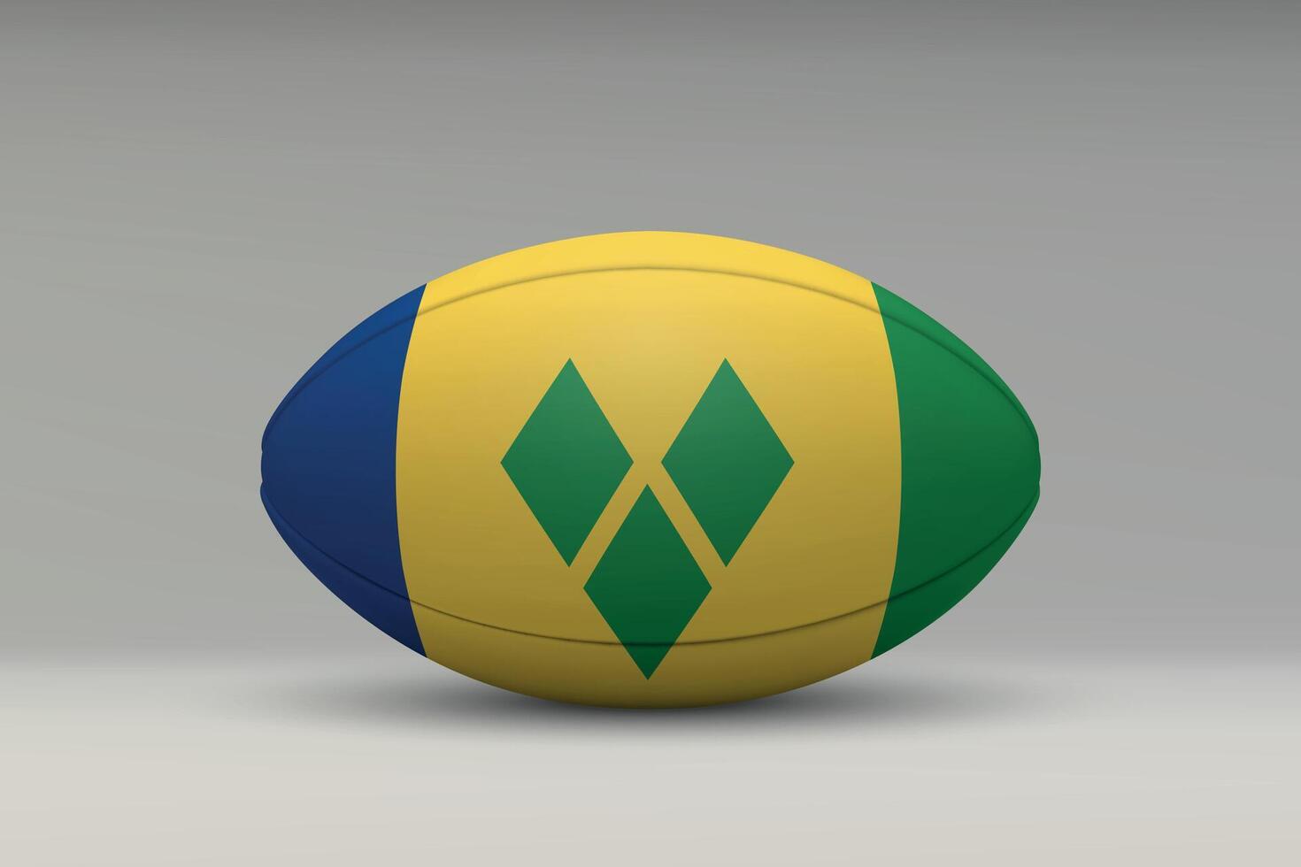 St Vincent and the Grenadines Rugby Ball with National Flag Design vector