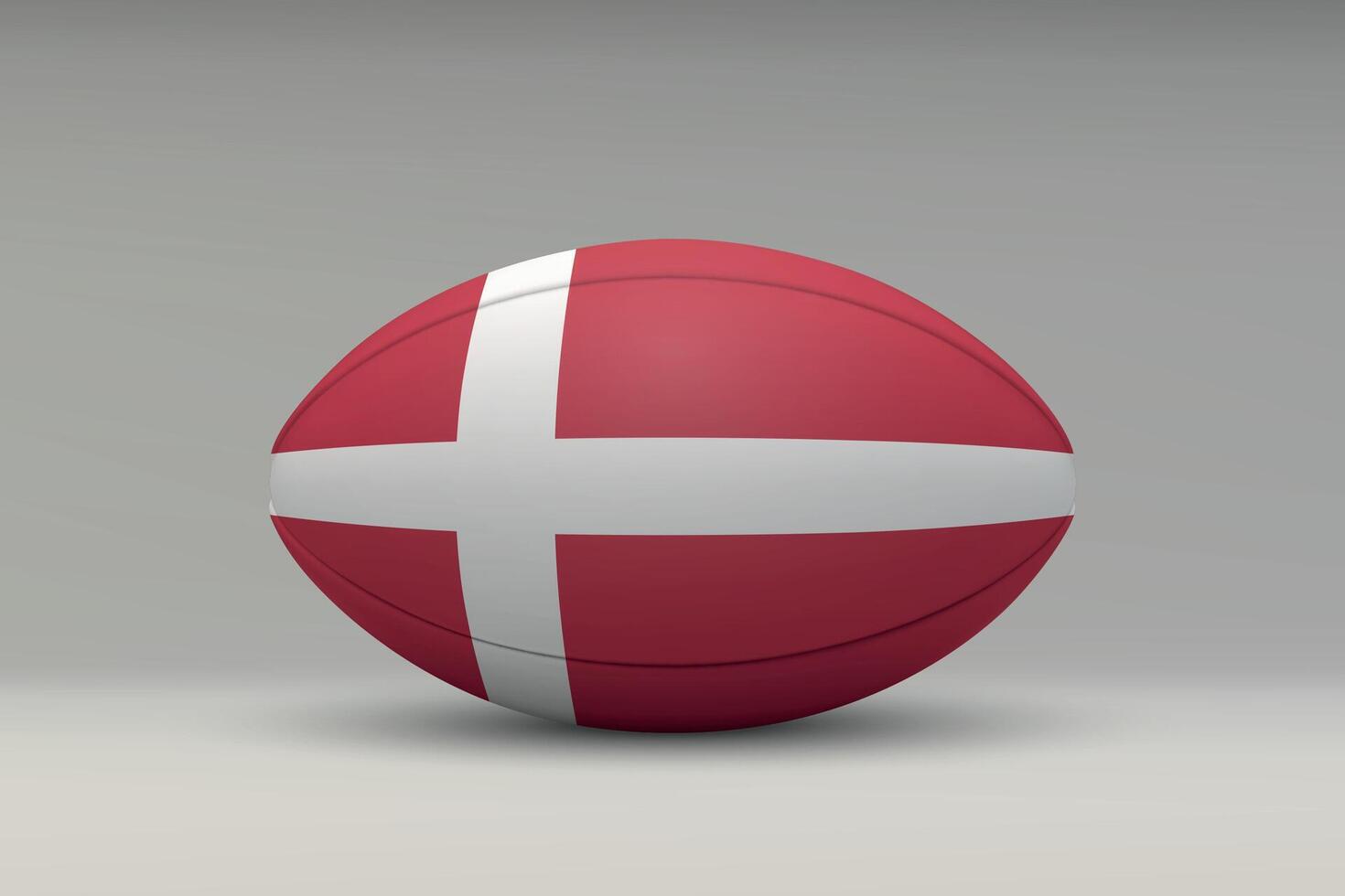 Denmark Rugby Ball with National Flag Design vector