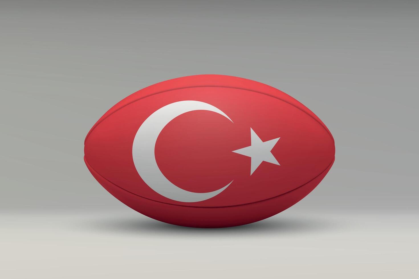 Turkey Rugby Ball with National Flag Design vector
