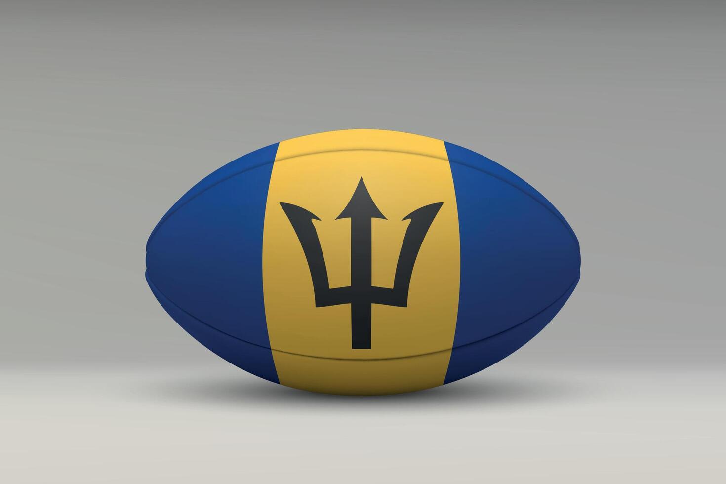 Barbados Rugby Ball with National Flag Design vector