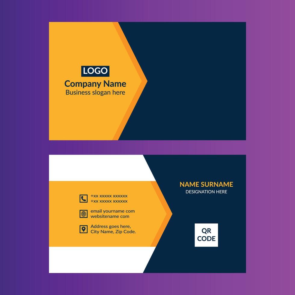 Modern Business Card Design. Classic Layout Display for Promotional Campaign. vector