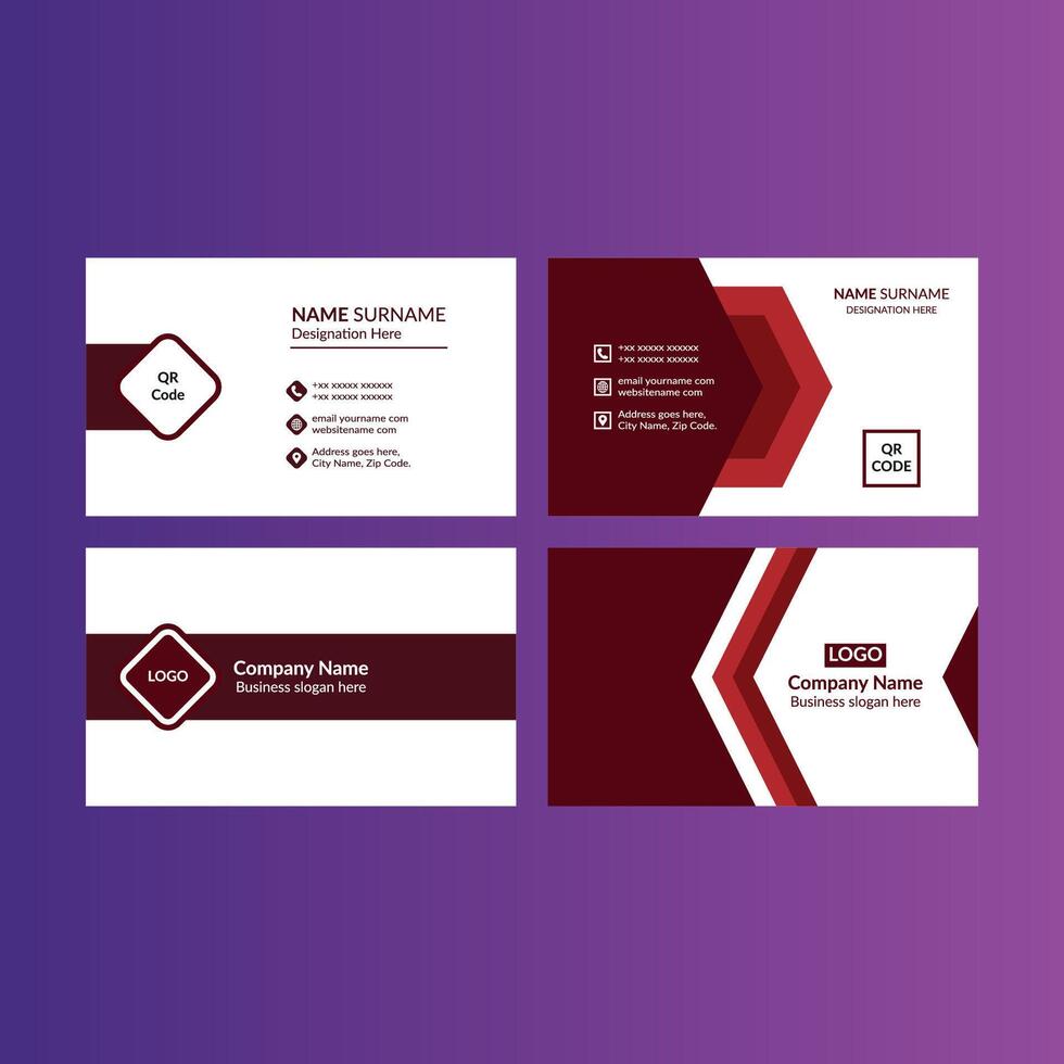 Modern Business Card Design in Bundle. Luxurious Template Display for Promotional Campaign. vector