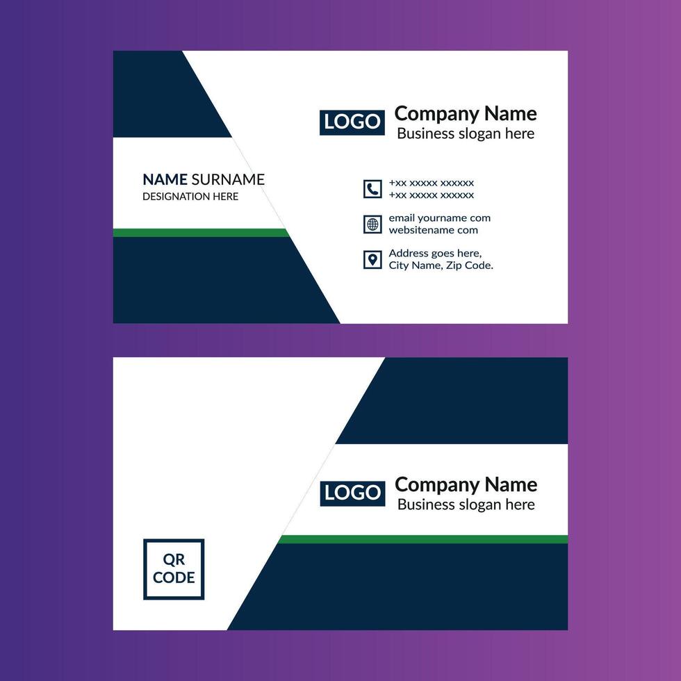 Modern Business Card Design. Trendy Layout Display for Promotional Campaign. vector