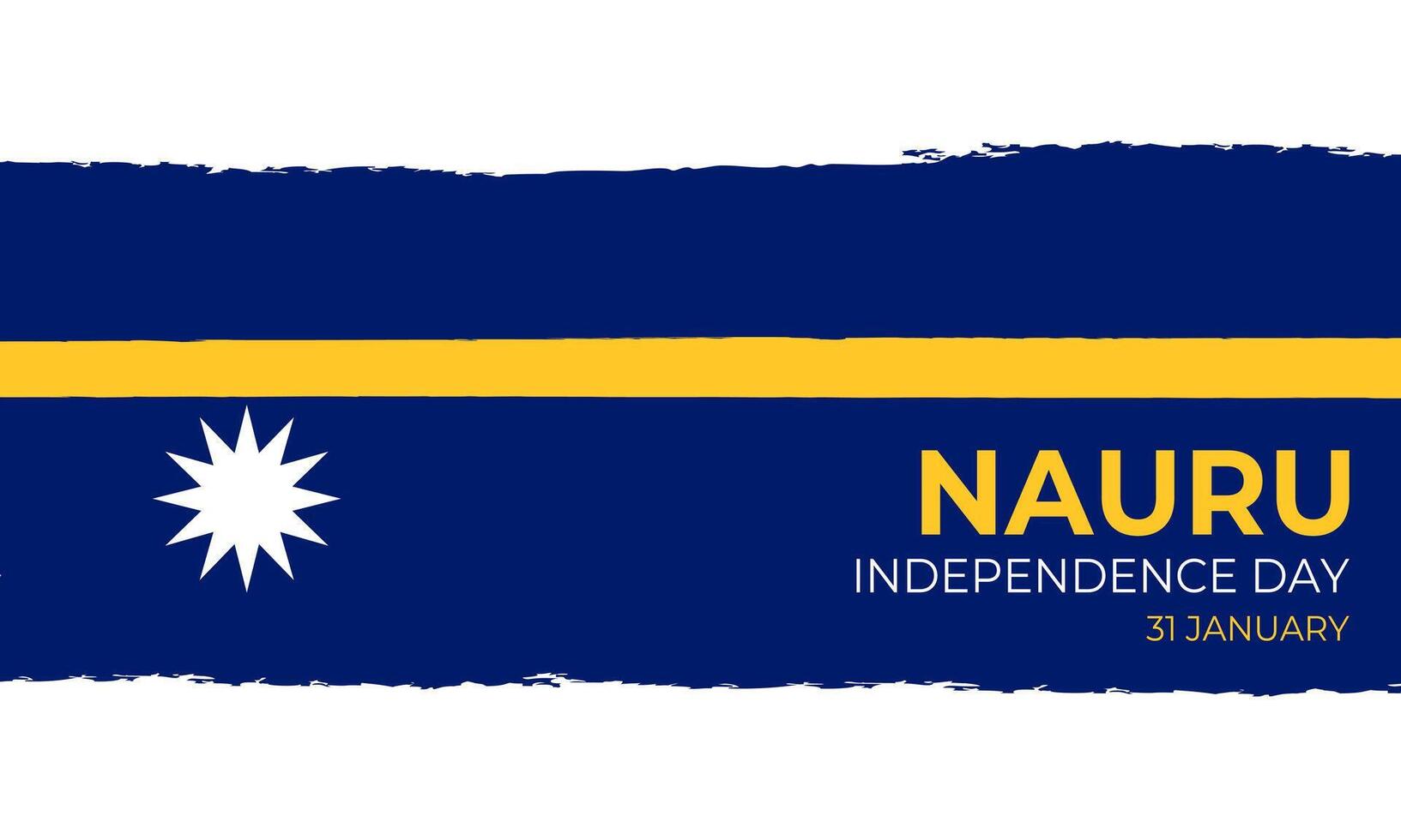 Nauru Independence Day January 31th. Nauru national brush flag on white background vector