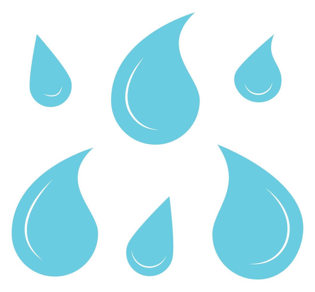 Droplets Set Flat Style vector