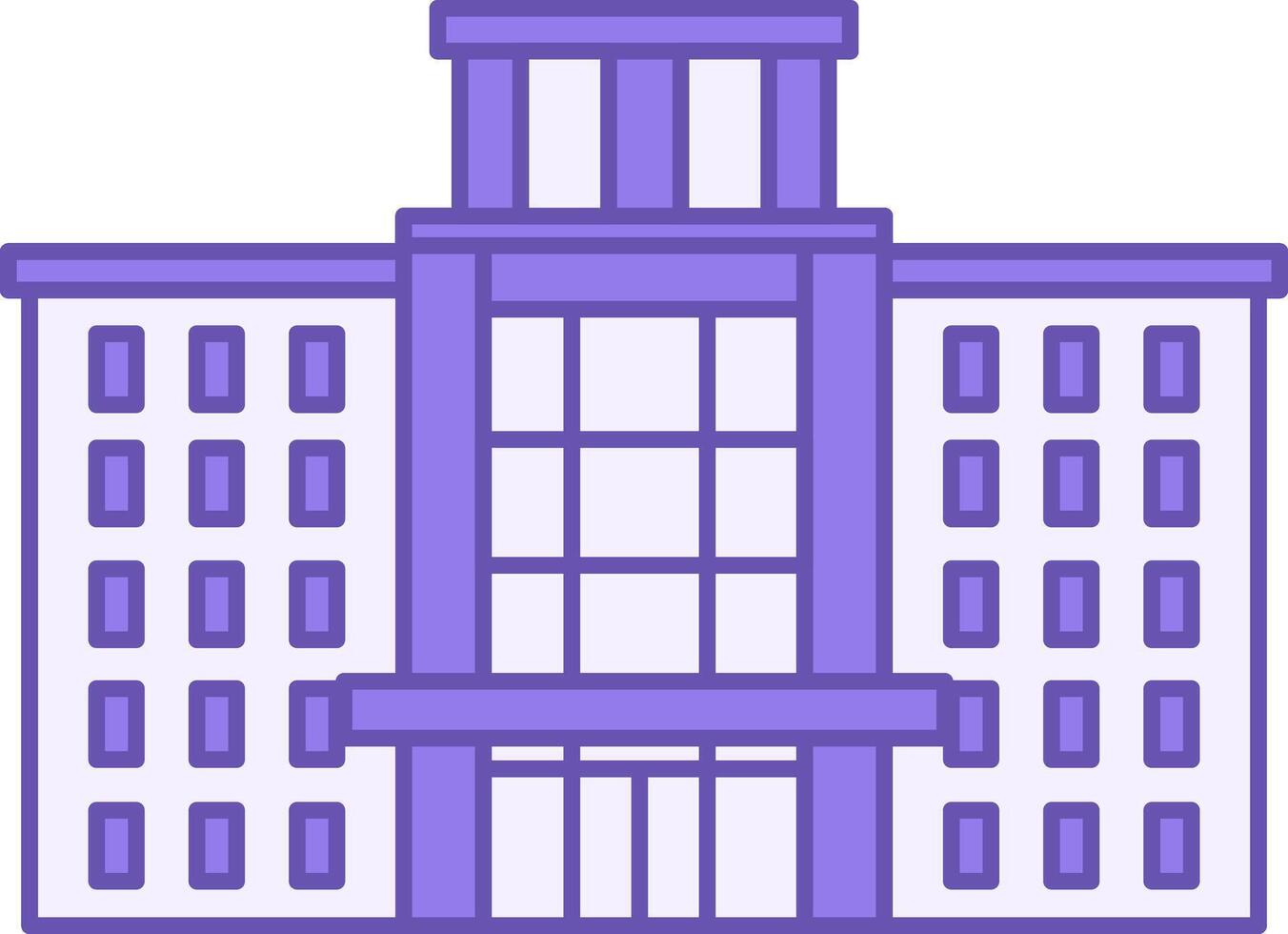 Colored Office Building Icon. Icon. Modern Building, Architecture. Financial Institution, Business Center. Office Concept vector
