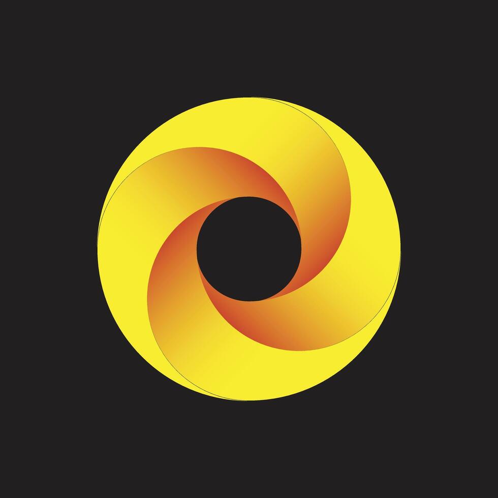 Yellow and Orange Swirling Vortex Abstract Art vector