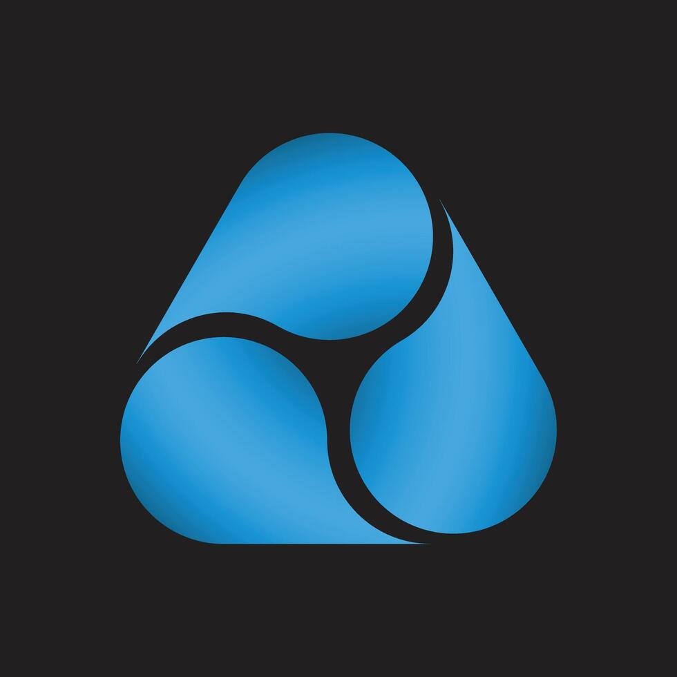 Abstract Design with Three Interlocking Blue Circles vector
