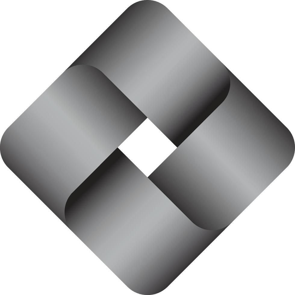 Abstract Design with Interlocking Gray Shapes vector