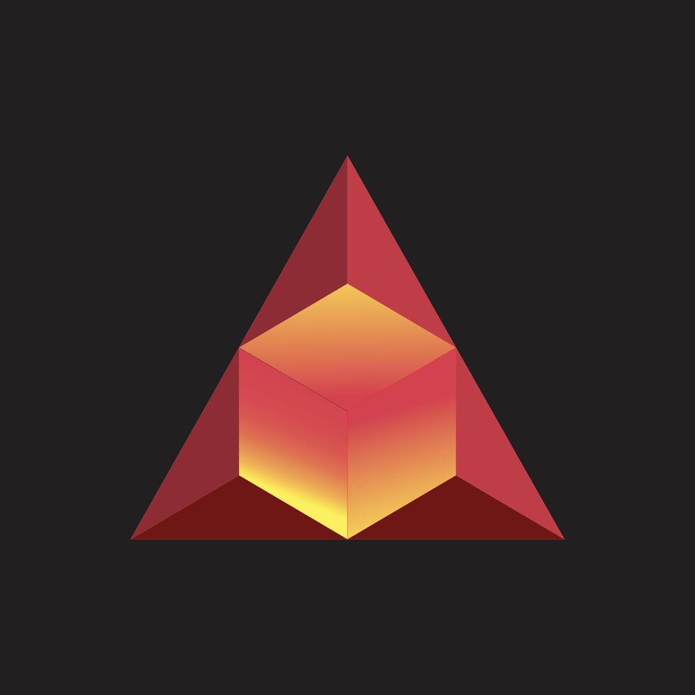 Bold Red and Yellow Geometric Abstract Art vector