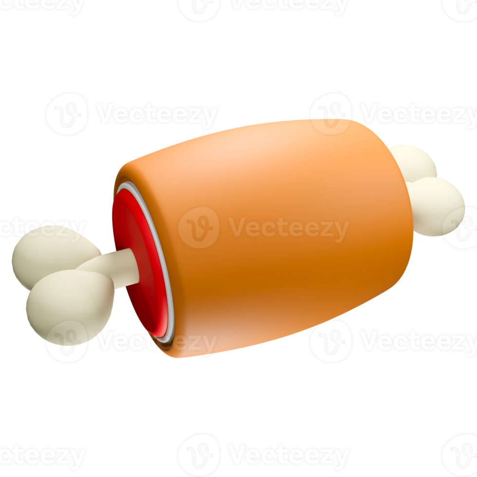 3d icon render meat with bone png