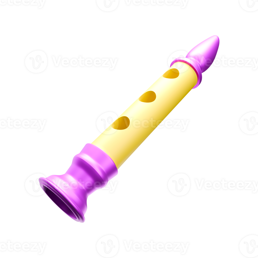 3d illustration of beautiful flute png