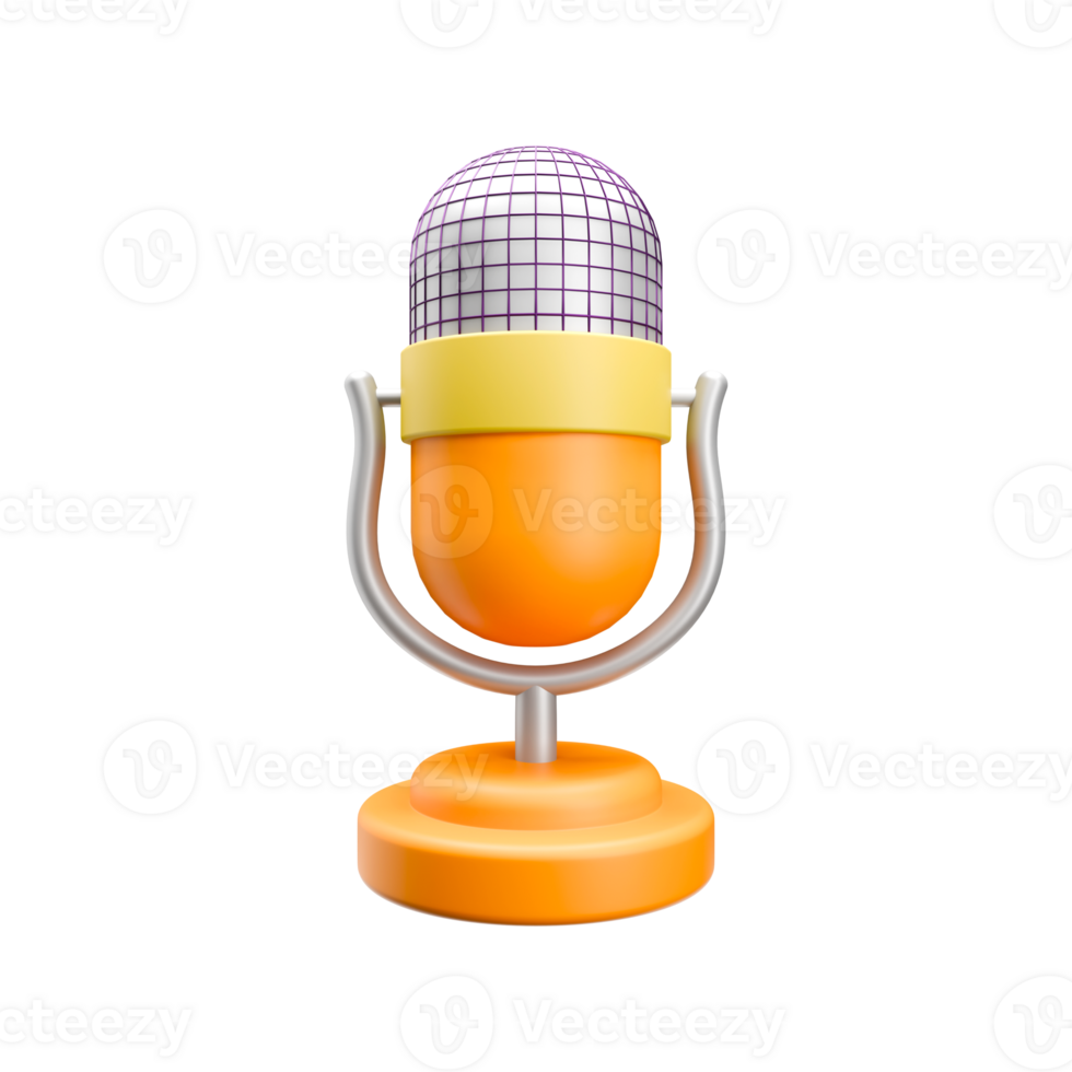 3d illustration of microphone png