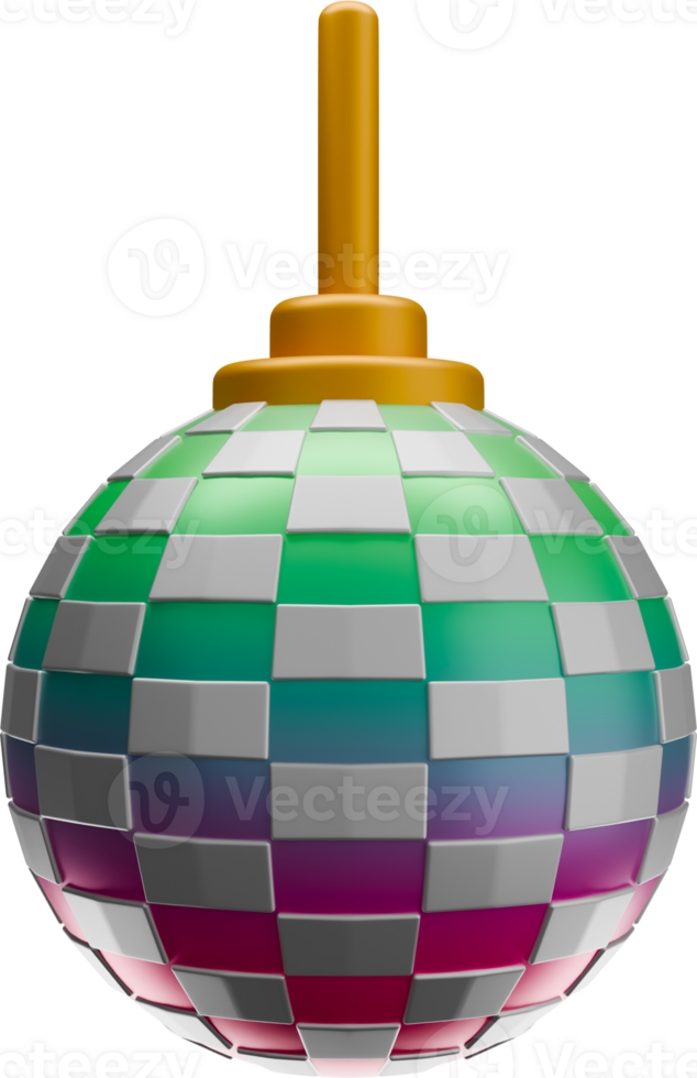 3d render illustration of disco ball for party png