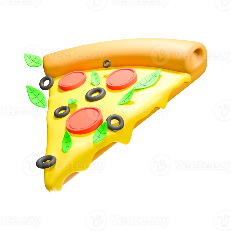 3d icon render slice of pizza png