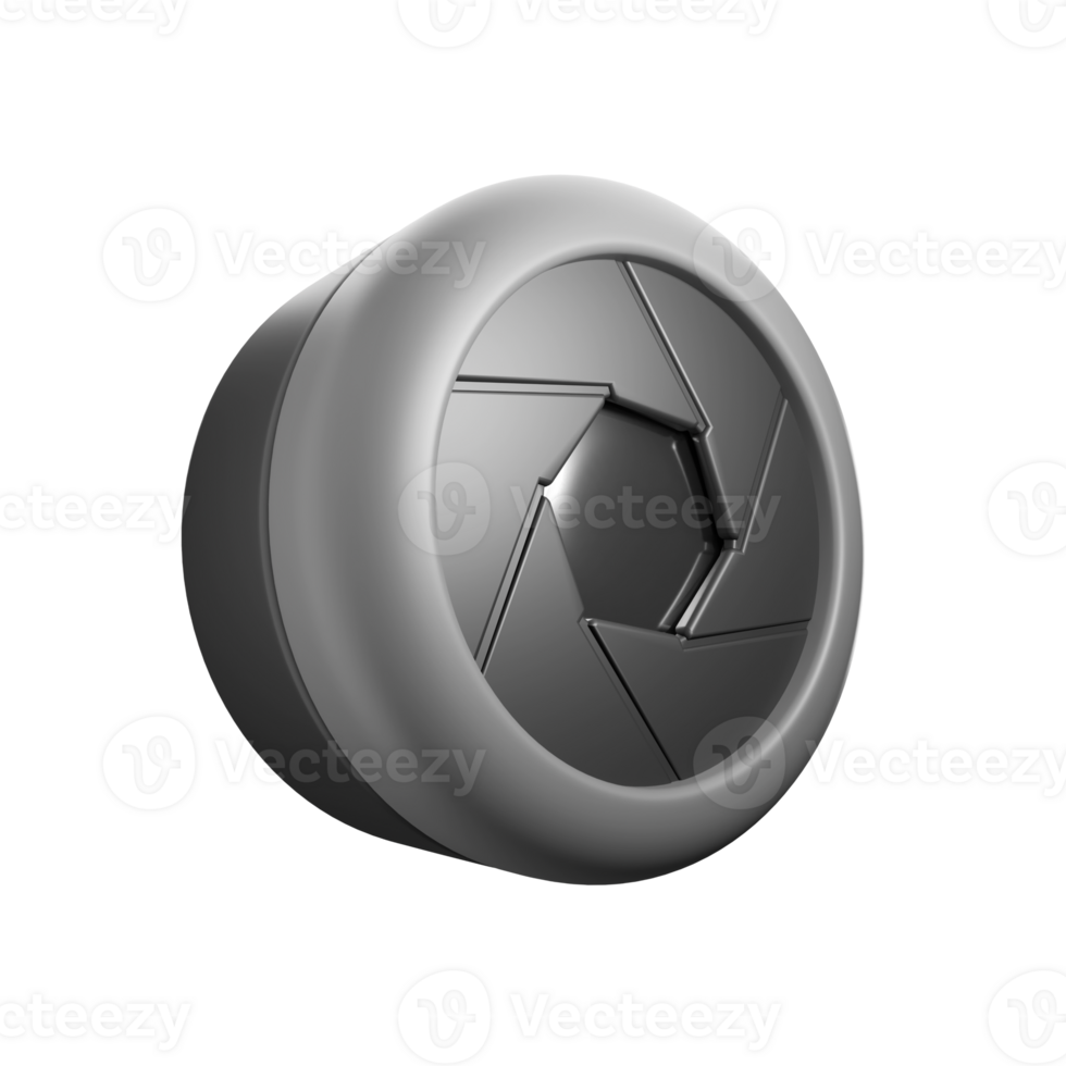 a 3d rendered camera lens for photography png